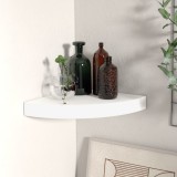 vidaXL Raft colțar de perete, alb, 25 x 25 x 3,8 cm, MDF