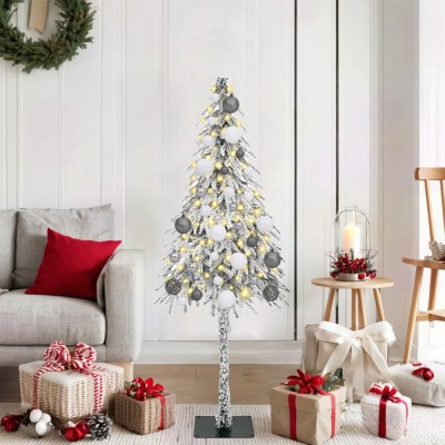 vidaXL Brad de Crăciun cu 150 LED cu suport 120 cm PE 3396202 foto