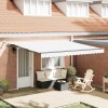 Marchiză retractabilă automată cu LED Alb 400x300 cm