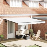 Marchiză retractabilă automată cu LED Alb 400x300 cm