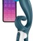 Vibrator Rabbit Hug Me Blueooth Control, Free App, Silicon, USB, Albastru, 20 cm