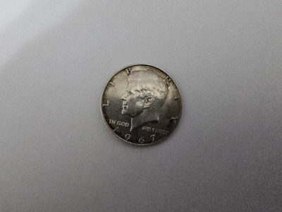 SUA Half Dollar 1967 Argint are 11 gr.,impecabila foto