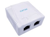 Soclu de perete GEMBIRD RJ45 Cat 6a dublu 8p8c NCAC-2F6A-01 alb