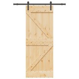 VidaXL Ușă glisantă cu set de feronerie 80x210 cm, lemn masiv de pin