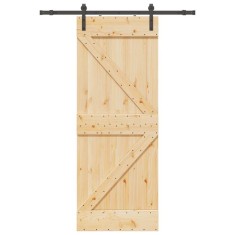 vidaXL Ușă glisantă cu set de feronerie 80x210 cm, lemn masiv de pin foto