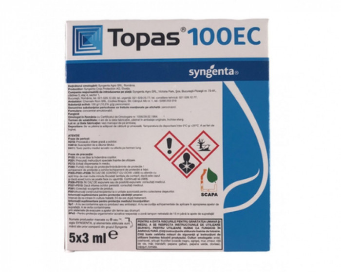 Fungicid TOPAS 100 EC - 5 ml, Syngenta, Sistemic