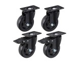 Set roti pivotante cu 2 roti frana, 100 mm, capacitate maxima 120 kg, 4 bucati, Geko G71550