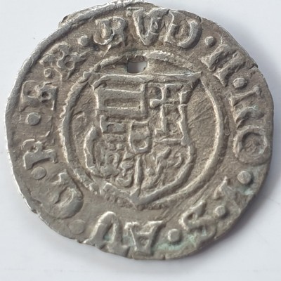 Ungaria 1 denar 1589 KB argint Rudolf ll foto