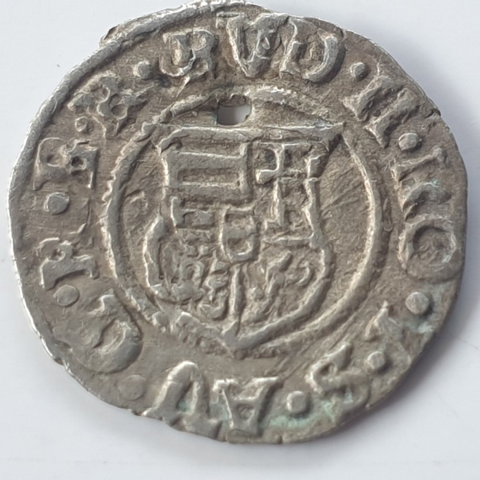 Ungaria 1 denar 1589 KB argint Rudolf ll