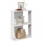 Gossi biblioteca cu 3 niveluri, alb, 60x30x80 cm, lemn de prelucrare