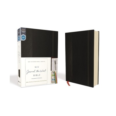 NIV, Journal the Word Bible, Hardcover, Black, Red Letter Edition, Comfort Print: Reflect, Take Notes, or Create Art Next to Your Favorite Verses foto