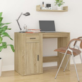 Birou Stejar Sonoma 100x49x75 cm vidaXL Lemn cu Sertar Dulap Maro