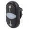 Comutator dublu 22mm negru