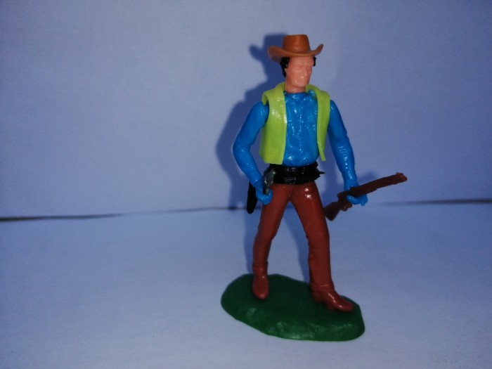 bnk jc Elastolin Swoppet - Cowboy cu pistol si pusca
