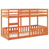 Cumpara ieftin Pat supraetajat, maro ceruit, 80x200 cm, lemn masiv de pin