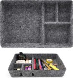 Organizator pentru birou Anbobo, acril/pasla, gri inchis, 31 x 20,5 x 5,8 cm