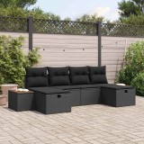 vidaXL Set de canapele pentru grădină 6 pcs Negru 55 x 62 x 69 cm 3360982