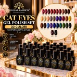 Kit ojă semipermanentă Cat Eyes 30 buc 8ml efect magnetic culori intense look profesional