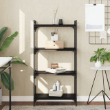 Cumpara ieftin Bibliotecă cu 4 niveluri, negru, 60x30x120 cm, lemn prelucrat
