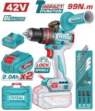TOTAL - MASINA DE GAURIT CU IMPACT - 42V (INCLUDE 2 ACUMULATORI, 1 INCARCATOR) PowerTool TopQuality