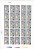 PASARI DOMESTICE,CU SUPRATIPAR CIUPERCA ,MINICOALA DE 25 TIMBRE ,2001,MNH.