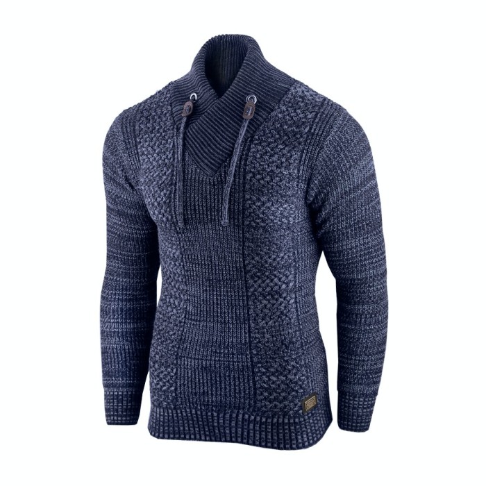 Pulover pentru barbati, bleumarin, guler inalt, flex fit, casual - Alaska Hunter Pulover pentru barbati, bleumarin, guler inalt, flex fit, casual - Alaska Hunter