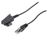 Cablu RJ45 Goobay 6m Negru cu Mufă F TAE - Cod 51234