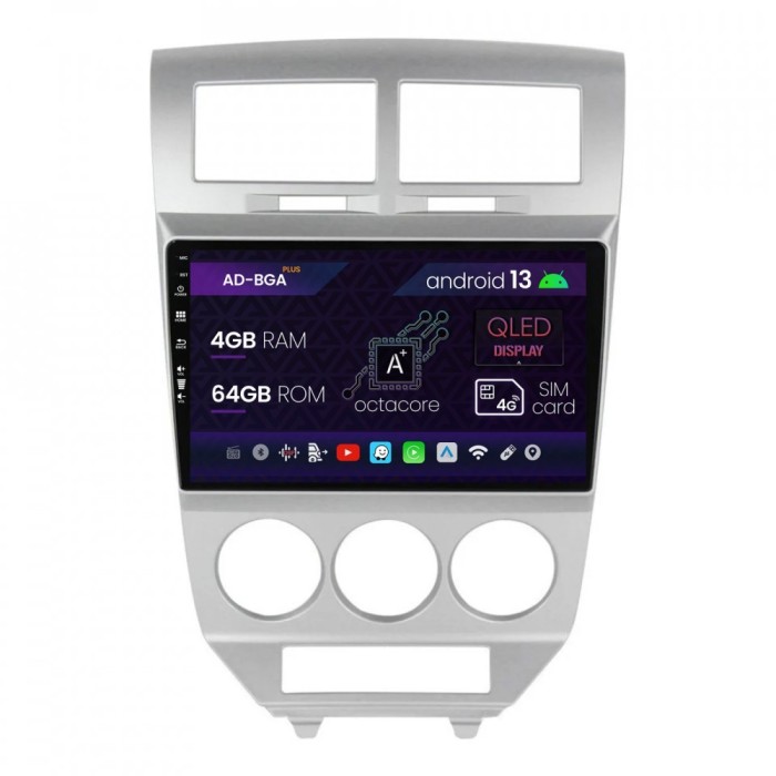 Navigatie Dodge Caliber (2006-2010), Android 13, A-Octacore 4GB RAM + 64GB ROM, 10.1 Inch - AD-BGA10004+AD-BGRKIT293