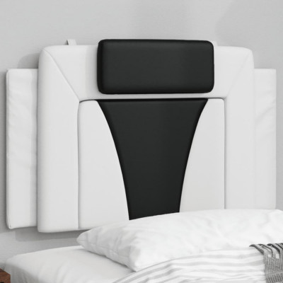 vidaXL Pernă pentru tăblie pat, alb și negru, 90 cm, piele artificială foto