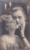 Felicitare de Anul Nou cu un cuplu romantic (circulata 1925)