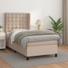VidaXL Pat box spring cu saltea, cappuccino, 90x200 cm piele ecologică 3129014