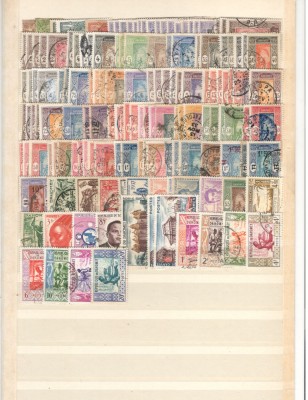 DAHOMEY.Lot peste 140 buc. timbre stampilate foto