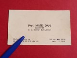 Carte de vizita (de colectie) - Prof. MATEI DAN - Secretar FC RAPID BUCURESTI