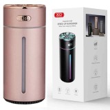 Difuzor și umidificator de aer auto cu lumină RGB 300ML XO HF09 portabil pentru mașină, acasă, birou, dormitor - Roz
