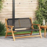 Banca gradina vidaXL neagra, lemn acacia, 122x78x73 cm, 2 locuri, exterior/interior