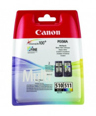 Cartus cerneala canon pg-510 + cl-511 multipack (black color) pentru foto