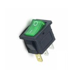 Intrerupator Rocker dreptunghiular miniatura SPST ON-OFF Verde cu led 250V 6A IP20 KCD1-2 3pini, CE Contact Electric