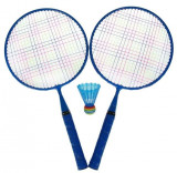 Cumpara ieftin Set 2 rachete de badminton, pentru copii, albastru,46 cm, Oem