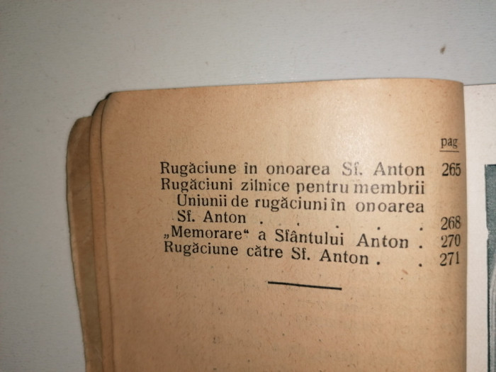 CARTE RELIGIE / BIBLIE .. SFANTUL ANTON SA NE AJUTE -1936 / RUGACIUNI