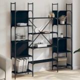 Gossi biblioteca, negru, 155,5x24x166,5 cm, lemn prelucrat