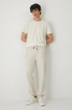 Medicine pantaloni de trening barbati, culoarea bej, melanj