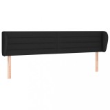 Cumpara ieftin Tablie de pat cu aripioare negru 203x23x78/88 cm textil