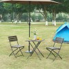 Masa pliabila camping Lillestr&oslash;m 61,5x61,5x73cm maro inchis [en.casa] HausGarden Leisure