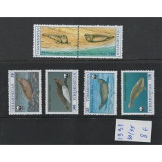 Turkmenistan 1993 nestampilat - Mi 30/35 - Pesti, fauna marina, WWF