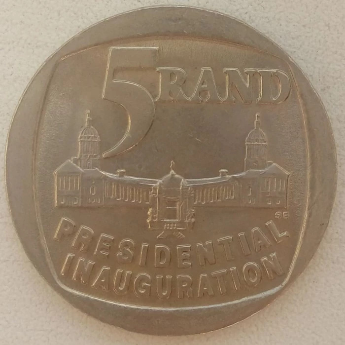 Moneda Africa de Sud - 5 Rand 1994 - Inaugurare Prezidentiala