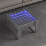 VidaXL Măsuță de cafea cu LED infinity, gri sonoma, 50x53x30 cm