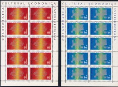 ROMANIA 1971 LP 762 a COLABORAREA CULTURAL-ECONOMICA INTEREUREUROPEANA COLI MICI DE 10 TIMBRE STARE MNH