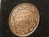One 1 cent 1914 Canada (in capsula), stare aUNC [poze], America de Nord