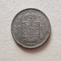 Moneda Romania 50 Lei 1937 Carol II Rege