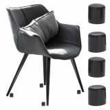 Set 4 buc. protectii anti-zgarieturi picioare scaun, diametru 22mm, culoare neagra FAVLine Selection, Oem